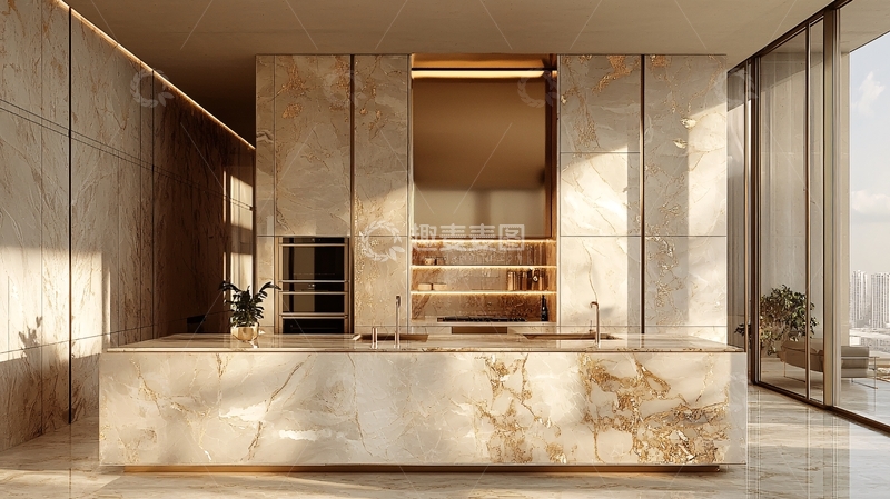 高清大图下载【趣麦麦图】现代极简轻奢厨房