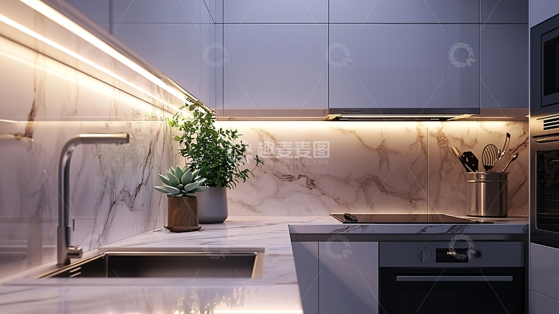 高清大图下载【趣麦麦图】现代简约厨房设计38