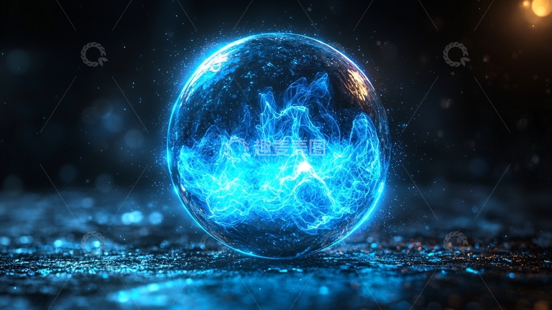 高清大图下载【趣麦麦图】-蓝色火焰球