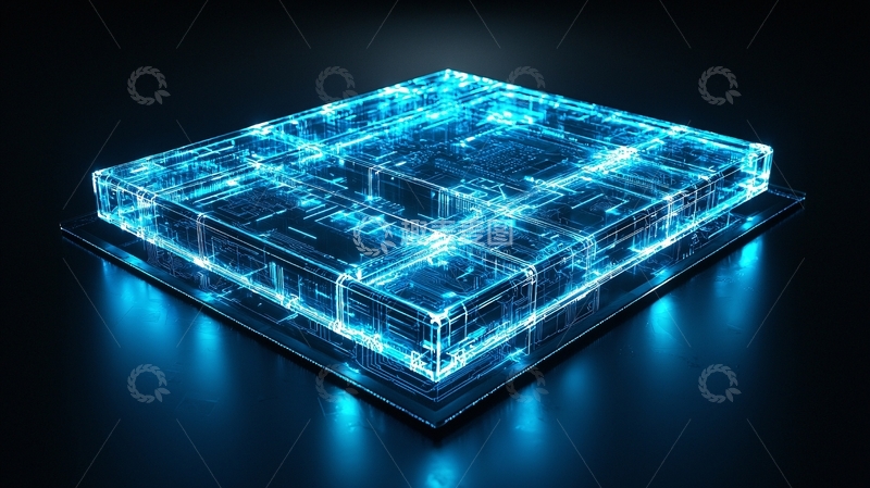 高清大图下载【趣麦麦图】蓝色科技感芯片