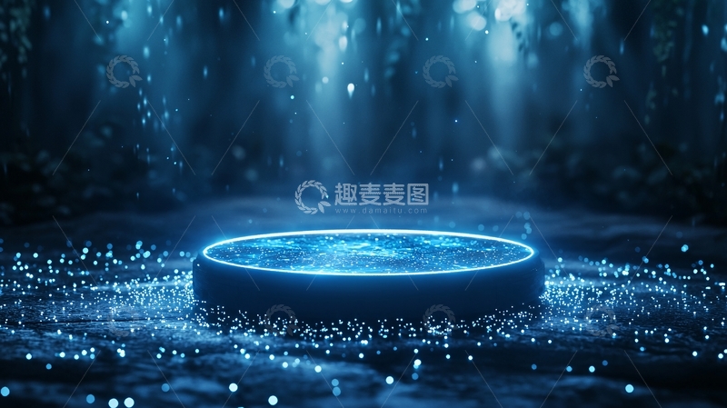 高清大图下载【趣麦麦图】蓝色森林光环底座