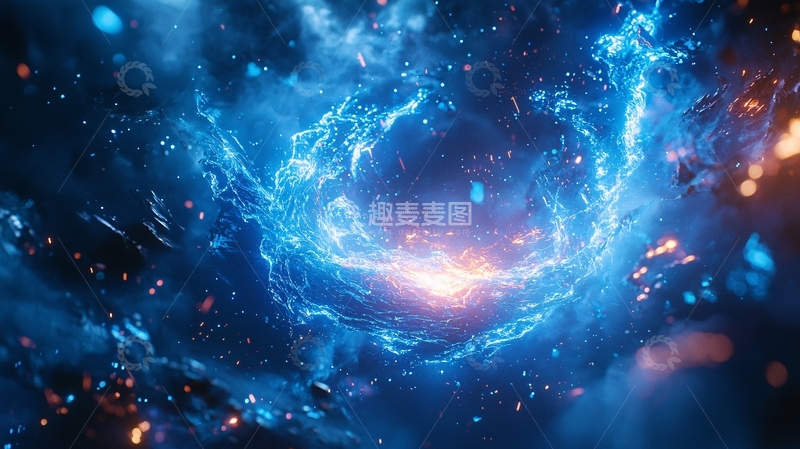 高清大图下载【趣麦麦图】蓝色能量漩涡