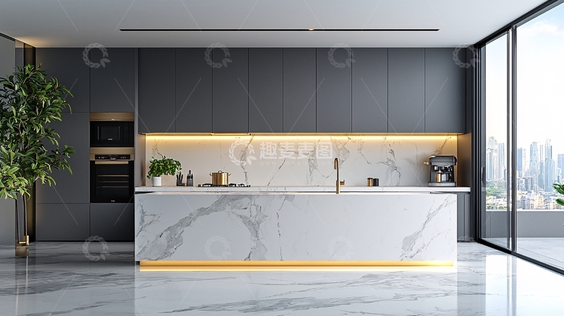 高清大图下载【趣麦麦图】现代极简风格厨房