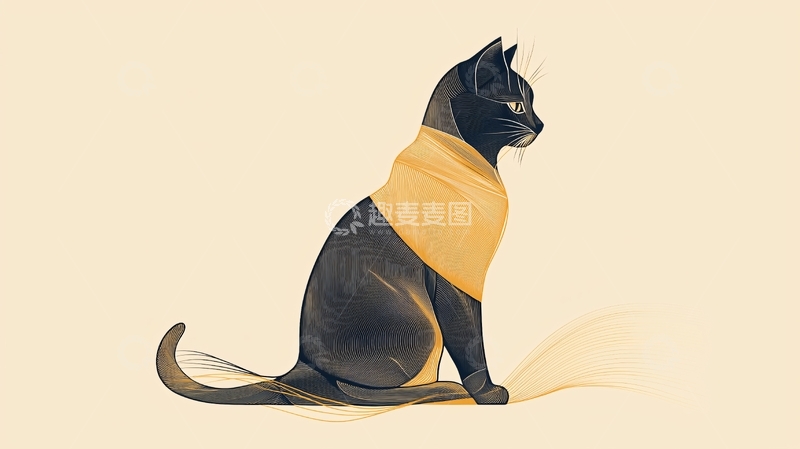 高清大图下载【趣麦麦图】黑色猫咪