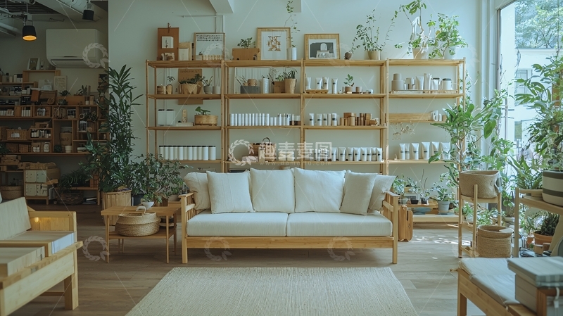 高清大图下载【趣麦麦图】原木风客厅