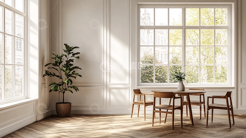 高清大图下载【趣麦麦图】阳光洒进明亮餐厅