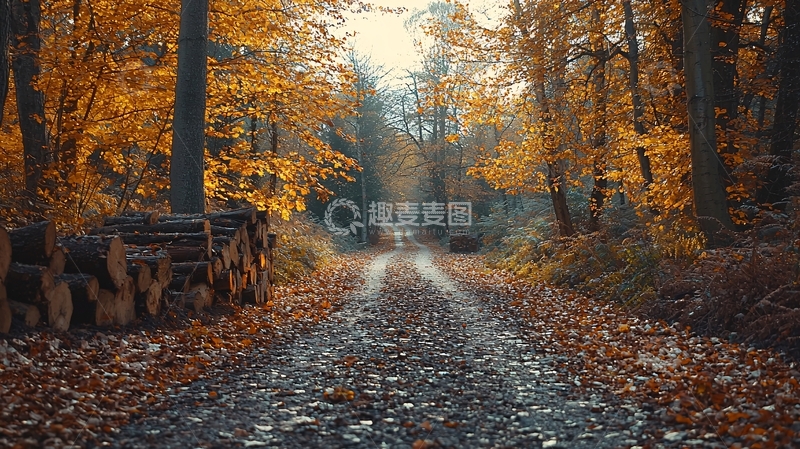 高清大图下载【趣麦麦图】秋季森林小路