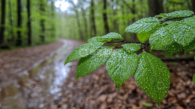 高清大图下载【趣麦麦图】雨后森林小路