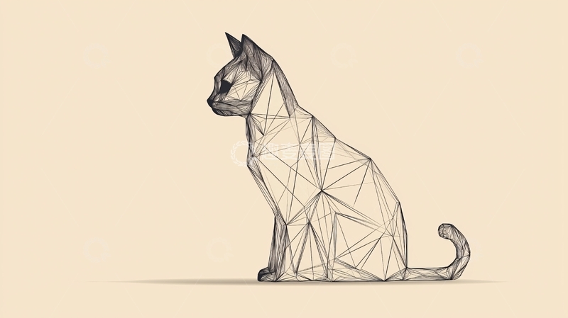 高清大图下载【趣麦麦图】几何猫