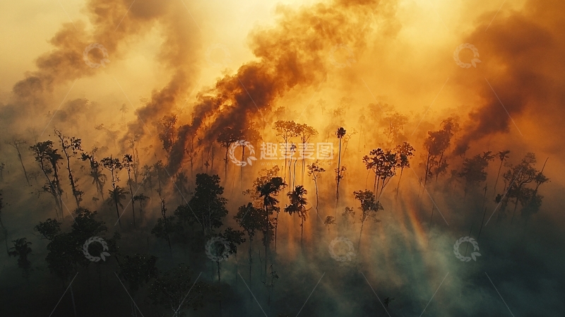 高清大图下载【趣麦麦图】森林大火