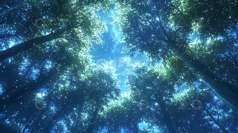 高清大图下载【趣麦麦图】树林仰视