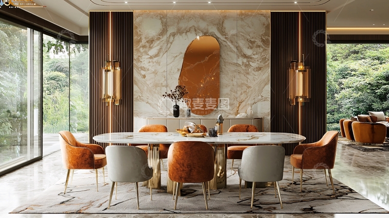 高清大图下载【趣麦麦图】现代轻奢餐厅设计