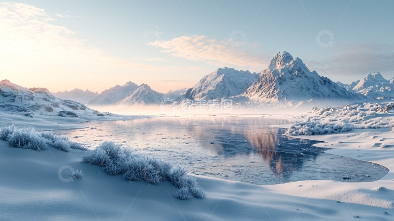 高清大图下载【趣麦麦图】雪山日出140