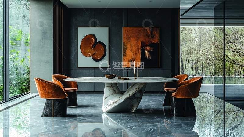 高清大图下载【趣麦麦图】现代极简风格餐厅