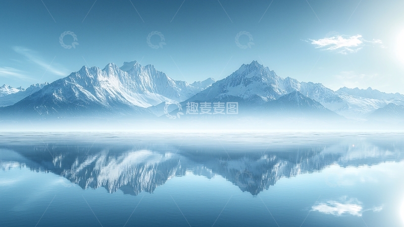 高清大图下载【趣麦麦图】雪山倒影