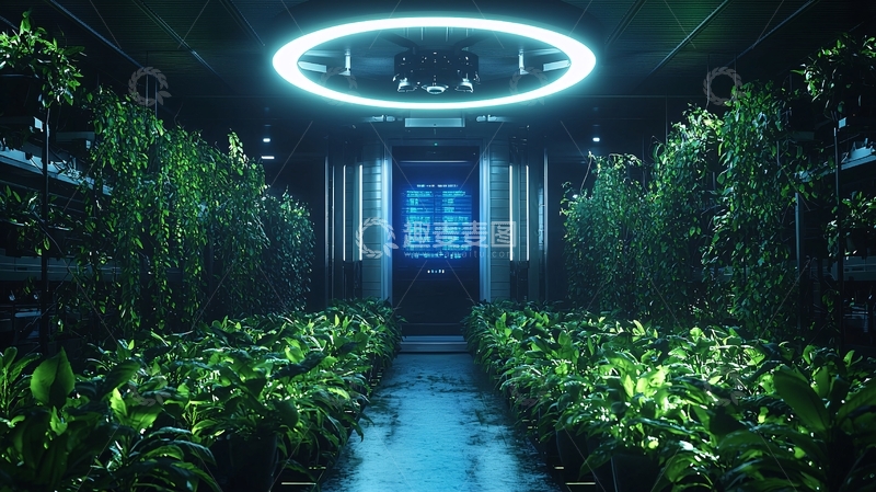 高清大图下载【趣麦麦图】未来科技感植物空间