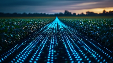 田野里发光的线条