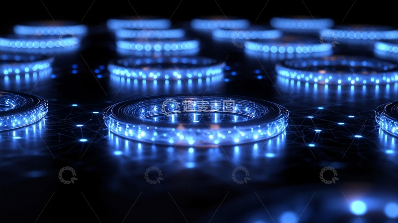 高清大图下载【趣麦麦图】蓝色圆环光效