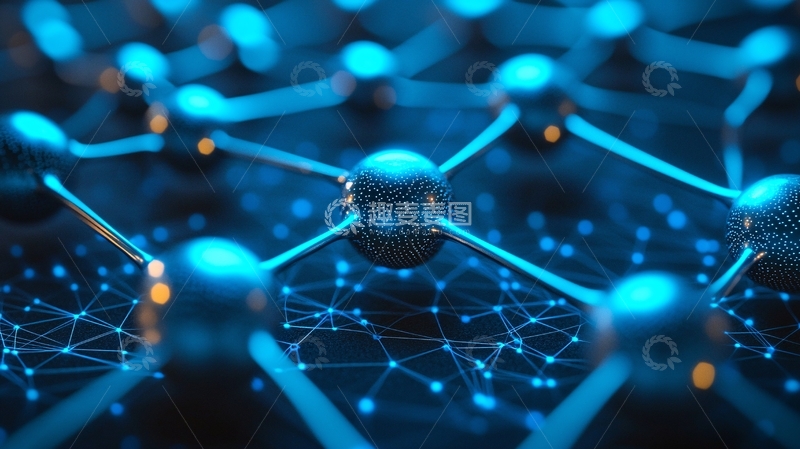 高清大图下载【趣麦麦图】蓝色科技感网络连接