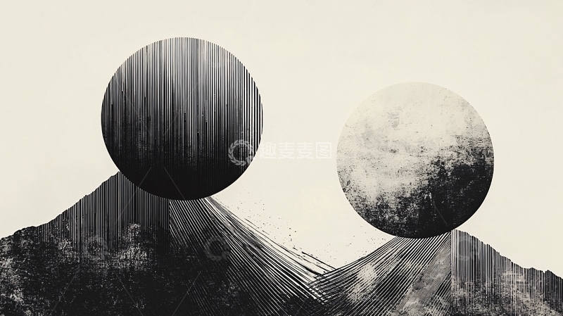 高清大图下载【趣麦麦图】黑白抽象画