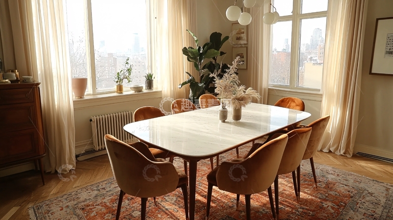 高清大图下载【趣麦麦图】北欧风格长方形餐桌