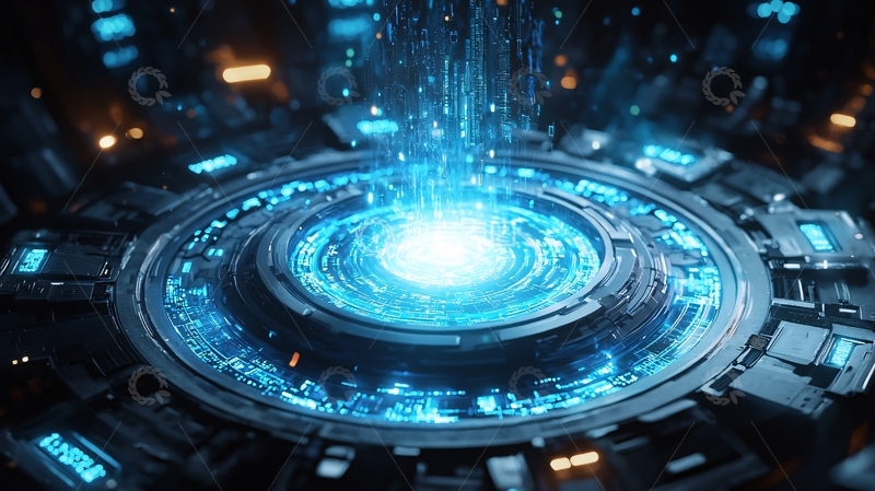 高清大图下载【趣麦麦图】科幻科技感蓝色能量核心