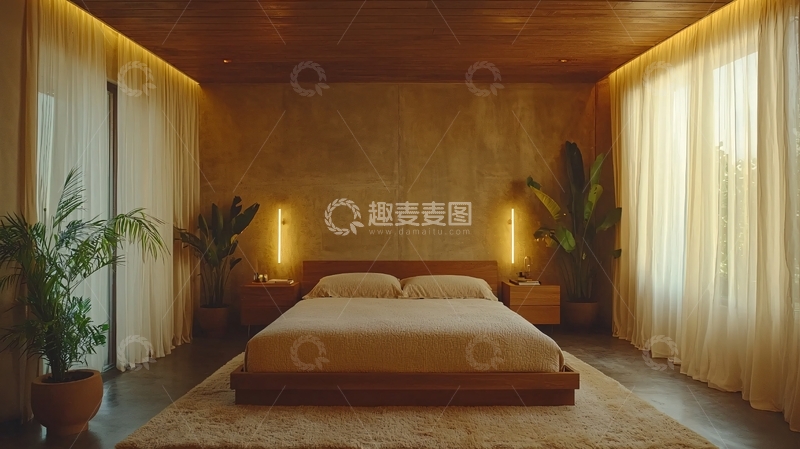 高清大图下载【趣麦麦图】温暖色调卧室