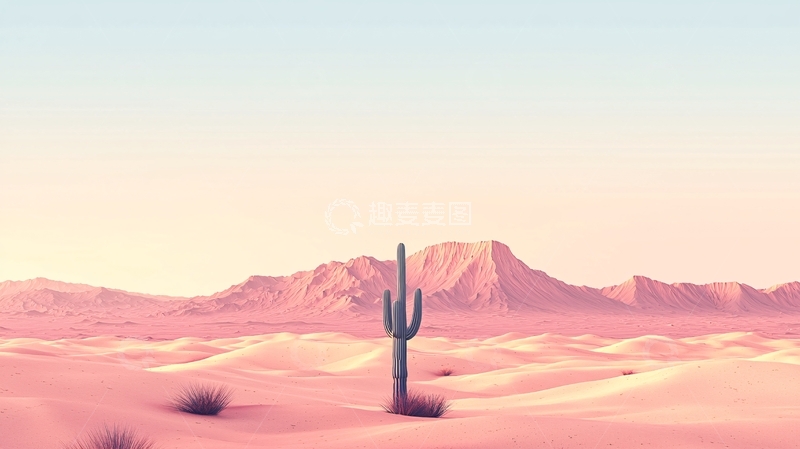 高清大图下载【趣麦麦图】粉色沙漠