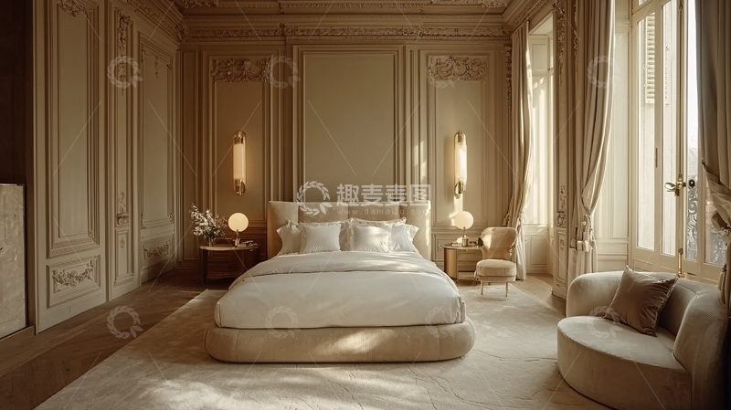 高清大图下载【趣麦麦图】法式轻奢卧室