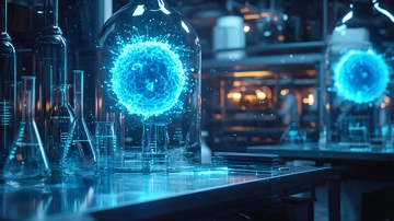 实验室蓝色能量球