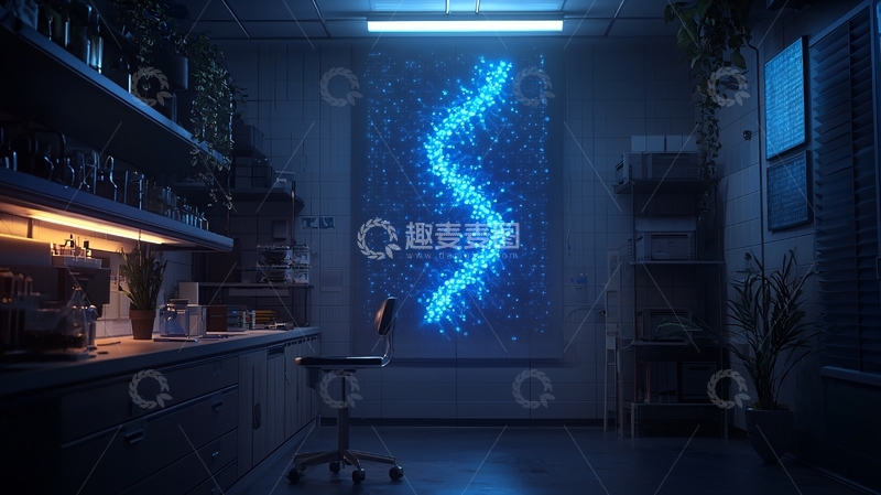 高清大图下载【趣麦麦图】实验室蓝色能量光线