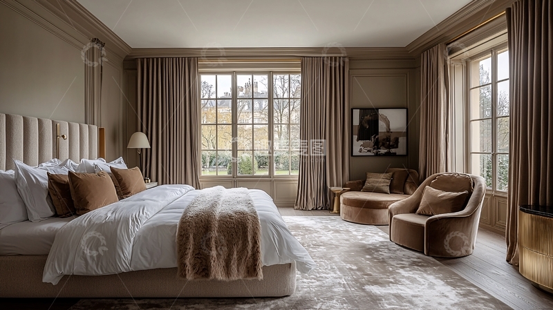 高清大图下载【趣麦麦图】现代法式卧室设计