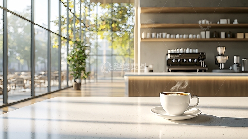 高清大图下载【趣麦麦图】阳光洒落咖啡馆
