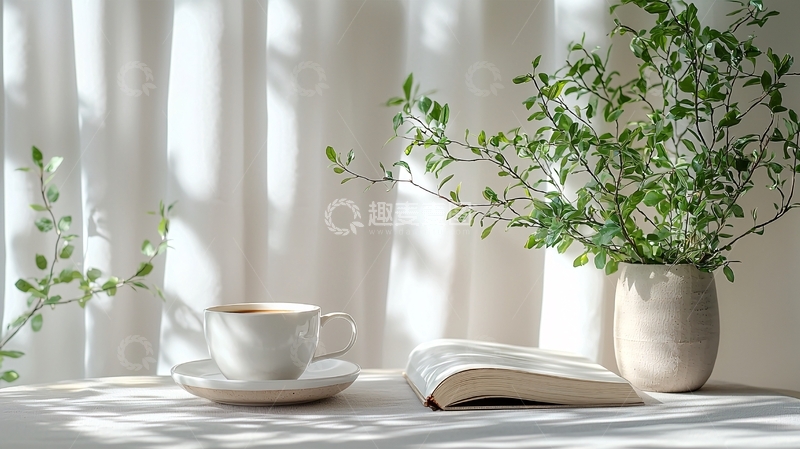 高清大图下载【趣麦麦图】阳光透过窗帘