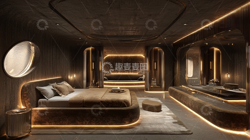 高清大图下载【趣麦麦图】奢华游艇卧室设计