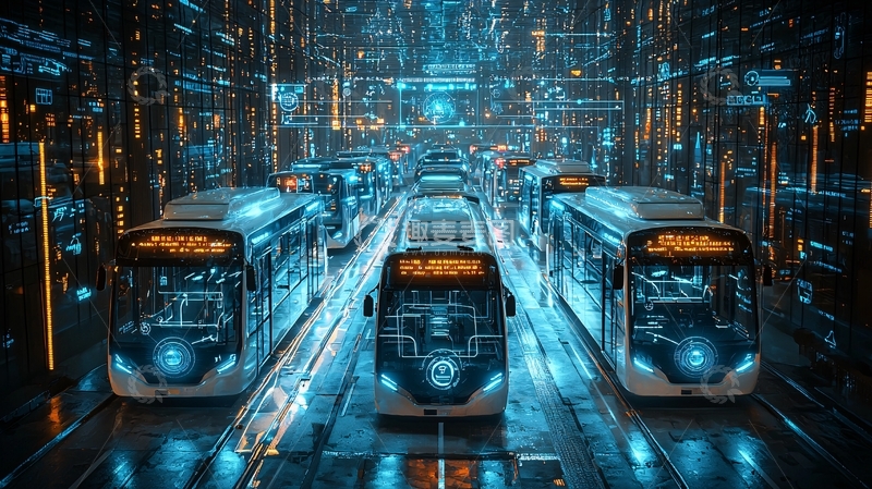 高清大图下载【趣麦麦图】未来科技感公共交通