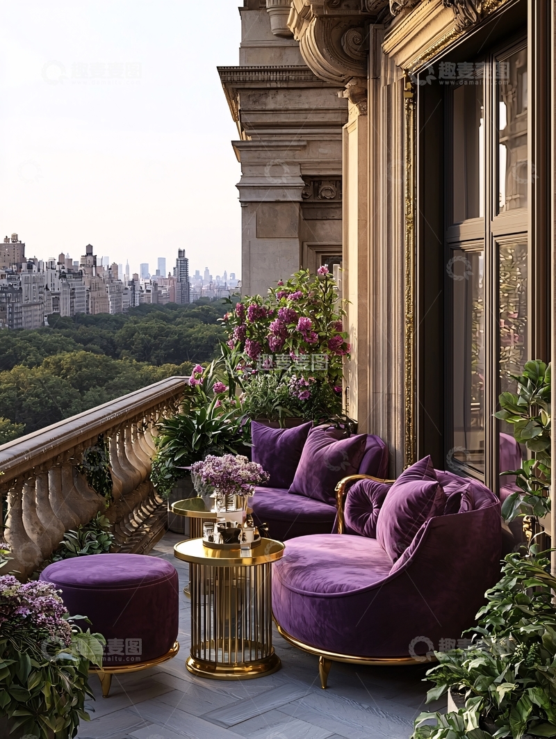高清大图下载【趣麦麦图】纽约中央公园景观阳台