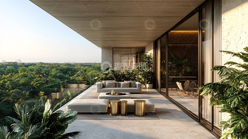 高清大图下载【趣麦麦图】-现代简约阳台景观