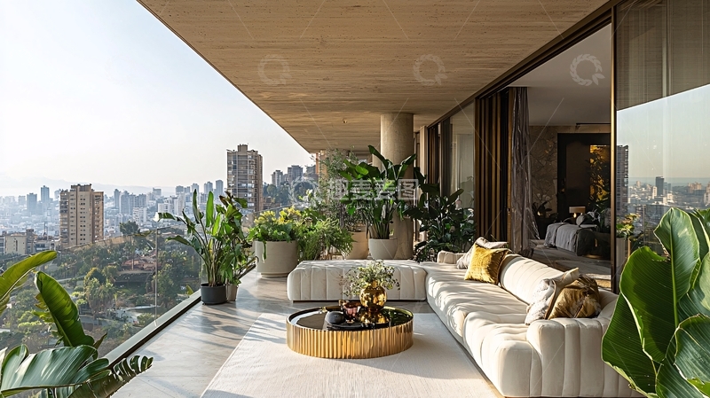 高清大图下载【趣麦麦图】高层公寓阳台景观
