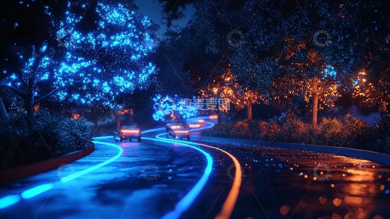 高清大图下载【趣麦麦图】夜景公路