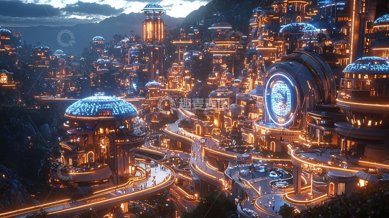 高清大图下载【趣麦麦图】奇幻城市夜景