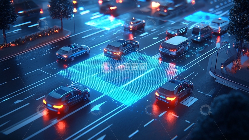 高清大图下载【趣麦麦图】夜景城市道路车辆交通