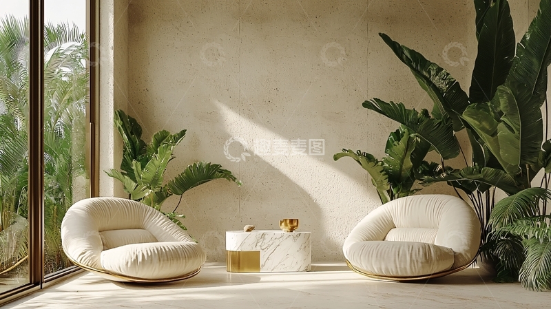 高清大图下载【趣麦麦图】极简风室内休闲空间