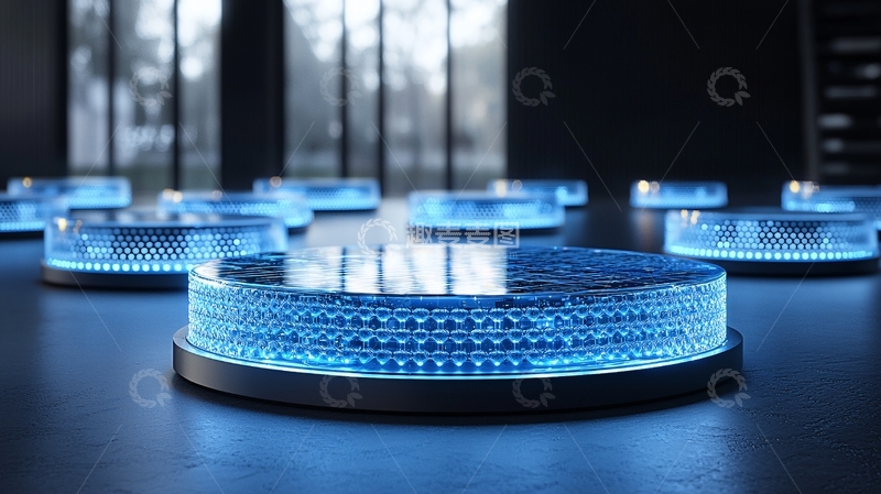 高清大图下载【趣麦麦图】蓝色光环科技感燃气灶