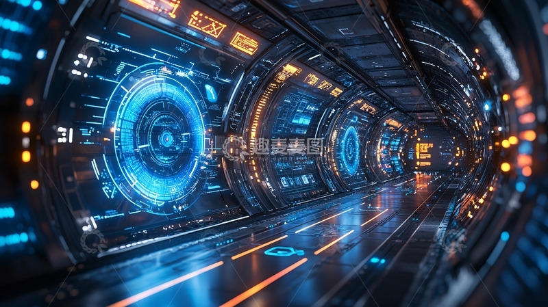 高清大图下载【趣麦麦图】未来科技飞船内部