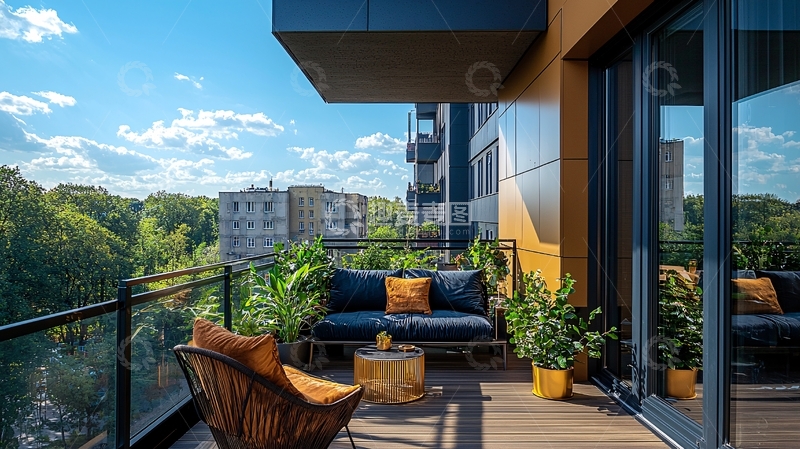 高清大图下载【趣麦麦图】现代公寓阳台景观