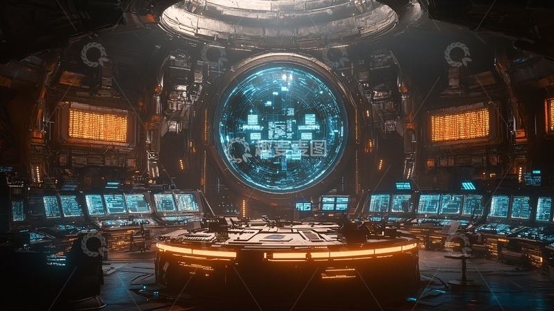 高清大图下载【趣麦麦图】未来科技控制中心