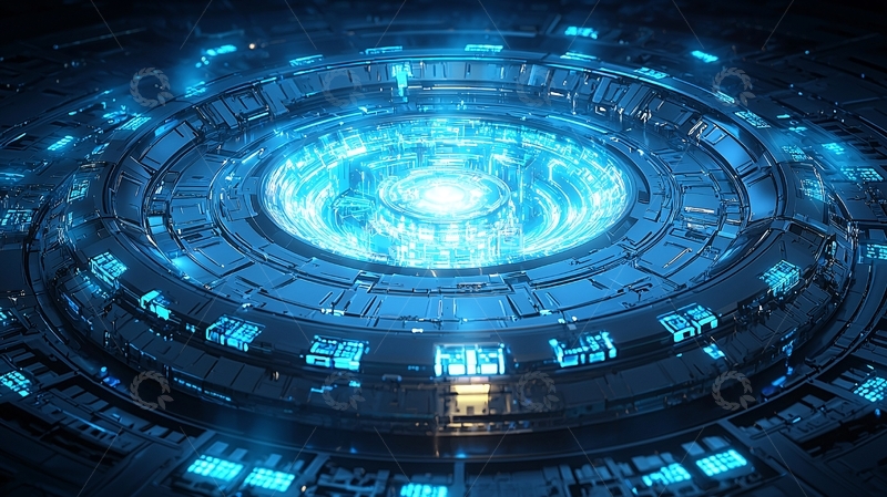 高清大图下载【趣麦麦图】蓝色科技核心