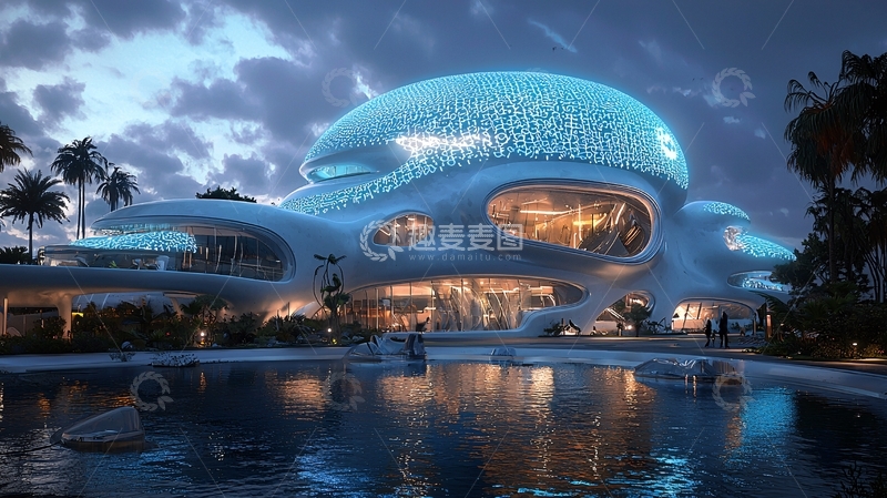 高清大图下载【趣麦麦图】夜幕下的未来建筑