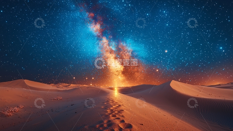 高清大图下载【趣麦麦图】沙漠星空